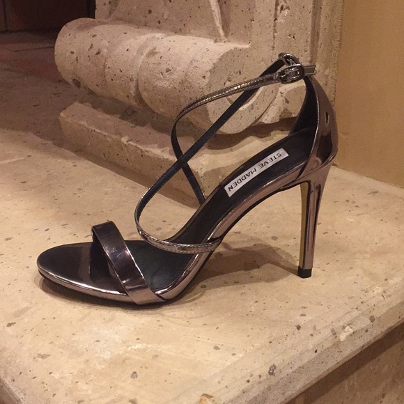 Steve Madden Shoes - {Steve Madden}Size 8 Silver Feliz Strappy Stiletto